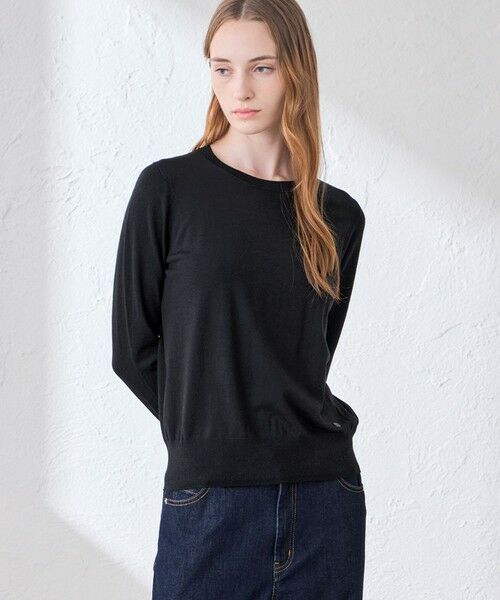 MACKINTOSH LONDON / マッキントッシュ ロンドン  ニット・セーター | 【WEB・一部店舗限定】リアプレーンニットクルーネックプルオーバー（ブラック）