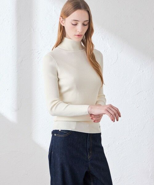 MACKINTOSH LONDON / マッキントッシュ ロンドン  ニット・セーター | 【WEB・一部店舗限定】リアリブニットタートルネックプルオーバー（オフホワイト）