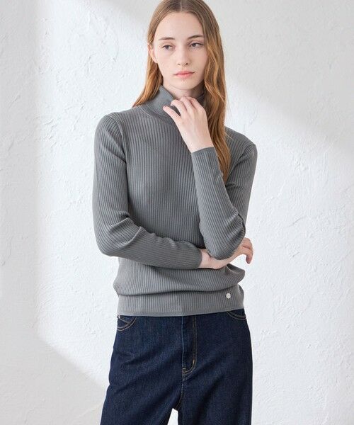 MACKINTOSH LONDON / マッキントッシュ ロンドン  ニット・セーター | 【WEB・一部店舗限定】リアリブニットタートルネックプルオーバー（グレー系1）