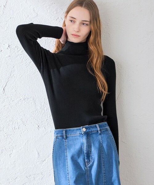 MACKINTOSH LONDON / マッキントッシュ ロンドン  ニット・セーター | 【WEB・一部店舗限定】リアリブニットタートルネックプルオーバー（ブラック）