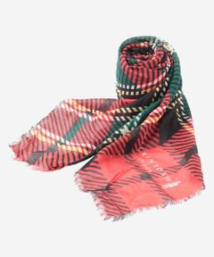 MACKINTOSH LONDON / マッキントッシュ ロンドン  マフラー・ショール・スヌード・ストール | COLOMBO　RED　CHECK SQUARE　SCARF