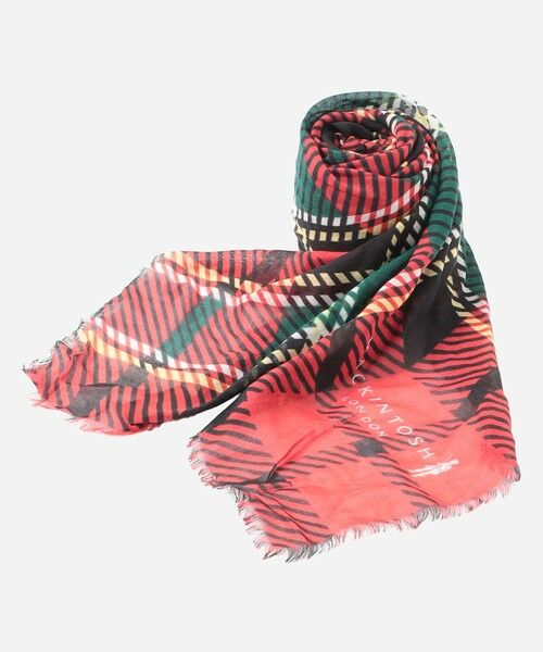 MACKINTOSH LONDON / マッキントッシュ ロンドン  マフラー・ショール・スヌード・ストール | COLOMBO　RED　CHECK SQUARE　SCARF（レッド系その他1）