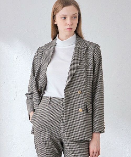 MACKINTOSH LONDON / マッキントッシュ ロンドン ノーカラージャケット | スムースサキソニーダブルブレストジャケット(ベージュ6)