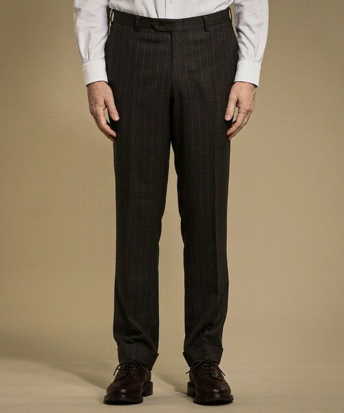 MACKINTOSH LONDON(MENS) / マッキントッシュ ロンドン 　メンズ セットアップ | 【CERRUTI/チェルッティ】【NEW BRIDGE】ブラウンドビーストライプスーツ | 詳細9