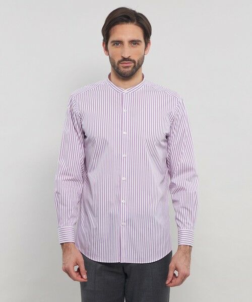 MACKINTOSH LONDON(MENS) / マッキントッシュ ロンドン メンズ シャツ・ブラウス | ストレッチタイプライターストライプバンドカラーシャツ | 詳細5