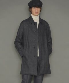 【DUNKELD ML】【Loro Piana/ロロ・ピアーナ】グレーグレンチェックウールステンカラーコート