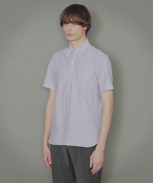 MACKINTOSH LONDON(MENS) / マッキントッシュ ロンドン 　メンズ シャツ・ブラウス | 【FLEX JERSEY】鹿の子キャンディーストライプ半袖ジャージシャツ | 詳細4