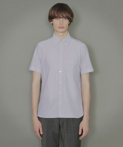 MACKINTOSH LONDON(MENS) / マッキントッシュ ロンドン 　メンズ シャツ・ブラウス | 【FLEX JERSEY】鹿の子キャンディーストライプ半袖ジャージシャツ | 詳細5