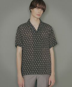 【FASAC/ファサック】ジオメトリックプリントオープンカラーシャツ