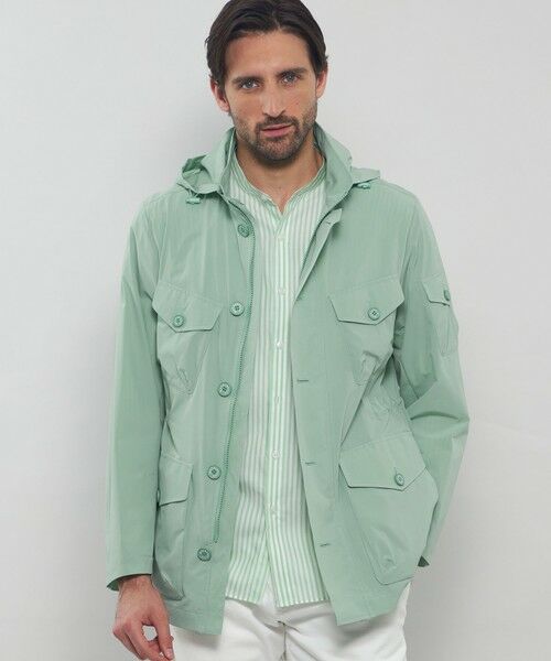 MACKINTOSH LONDON(MENS)/マッキントッシュ ロンドン メンズ 【BERWICK】【FEATHER-TECH PAC】【FLEX NYLON】ストレッチナイロンミリタリーブルゾン グリーン 42 MACKINTOSH LONDON(MENS)/マッキントッシュ ロンドン メンズ 【BERWICK】【FEATHER-TECH PAC】【FLEX NYLON】ストレッチナイロンミリタリーブルゾン グリーン 42