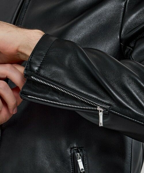 Weather proofed Leather】レザーシングルライダースジャケット