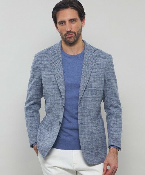 MACKINTOSH LONDON(MENS)/マッキントッシュ ロンドン メンズ 【NEW BRIDGE】 【Bottoli/ボットーリ】サマーツイードジャケット ブルー5 175 MACKINTOSH LONDON(MENS)/マッキントッシュ ロンドン メンズ 【NEW BRIDGE】 【Bottoli/ボットーリ】サマーツイードジャケット ブルー5 175