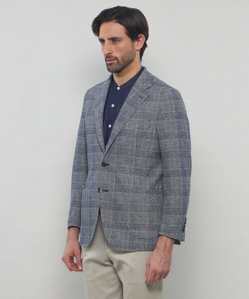 MACKINTOSH LONDON(MENS) / マッキントッシュ ロンドン メンズ ノーカラージャケット | 【FLEX JERSEY】【LANIFICIO ROMA/ラニフィーチョ ローマ】グレンチェックジャケット | 詳細3