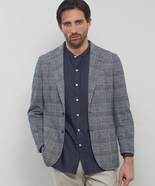 MACKINTOSH LONDON(MENS)/マッキントッシュ ロンドン メンズ 【FLEX JERSEY】【LANIFICIO ROMA/ラニフィーチョ ローマ】グレンチェックジャケット ネイビー 40 MACKINTOSH LONDON(MENS)/マッキントッシュ ロンドン メンズ 【FLEX JERSEY】【LANIFICIO ROMA/ラニフィーチョ ローマ】グレンチェックジャケット ネイビー 40