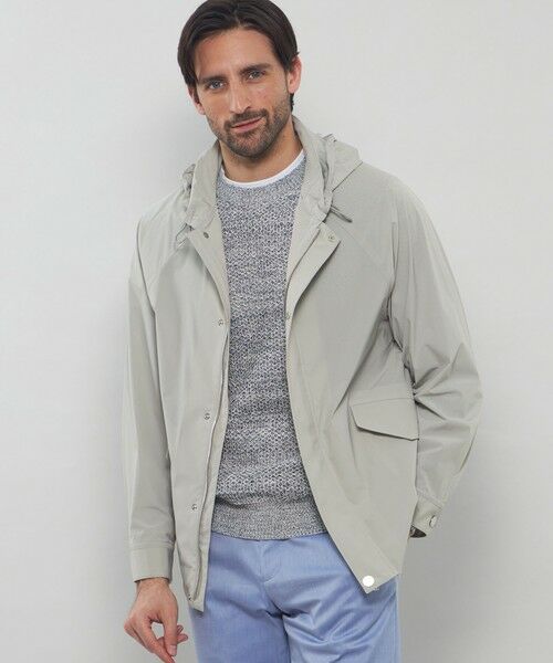 MACKINTOSH LONDON(MENS)/マッキントッシュ ロンドン メンズ 【FEATHER-TECH PAC】【FLEX NYLON】ストレッチナイロンフーデットブルゾン ライトグレー 38 MACKINTOSH LONDON(MENS)/マッキントッシュ ロンドン メンズ 【FEATHER-TECH PAC】【FLEX NYLON】ストレッチナイロンフーデットブルゾン ライトグレー 38