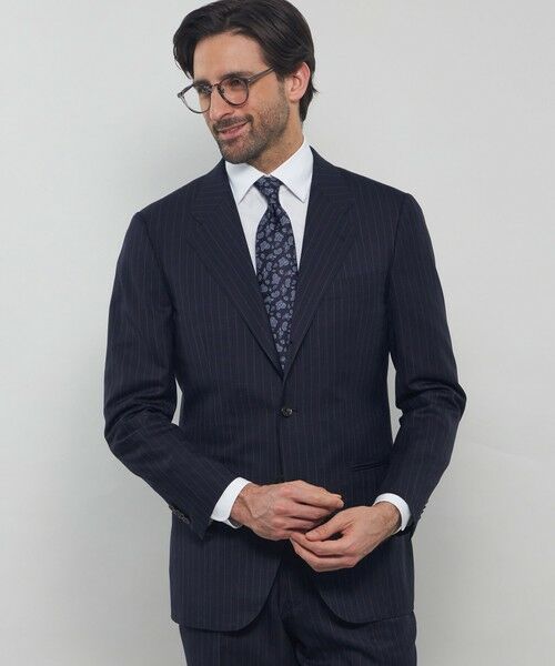 MACKINTOSH LONDON(MENS)/マッキントッシュ ロンドン メンズ ウールシルク チョークストライプスーツ ネイビー 40 MACKINTOSH LONDON(MENS)/マッキントッシュ ロンドン メンズ ウールシルク チョークストライプスーツ ネイビー 40