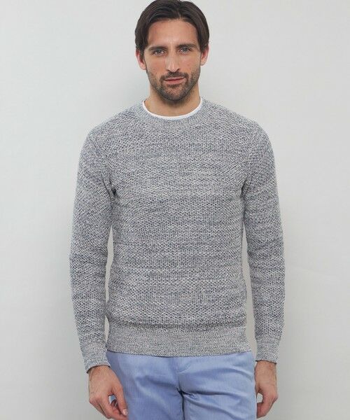 MACKINTOSH LONDON(MENS)/マッキントッシュ ロンドン メンズ ギマコットンクルーネックニット ネイビー LL MACKINTOSH LONDON(MENS)/マッキントッシュ ロンドン メンズ ギマコットンクルーネックニット ネイビー LL