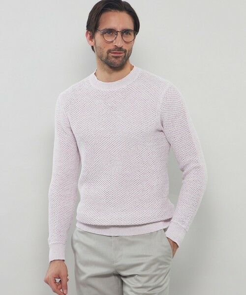 MACKINTOSH LONDON(MENS)/マッキントッシュ ロンドン メンズ ギマコットンクルーネックニット パープル LL MACKINTOSH LONDON(MENS)/マッキントッシュ ロンドン メンズ ギマコットンクルーネックニット パープル LL
