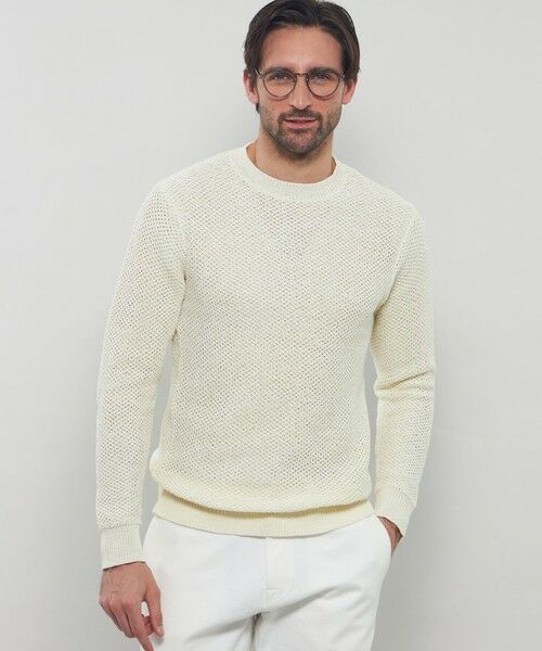 MACKINTOSH LONDON(MENS)/マッキントッシュ ロンドン メンズ ギマコットンクルーネックニット イエロー M MACKINTOSH LONDON(MENS)/マッキントッシュ ロンドン メンズ ギマコットンクルーネックニット イエロー M