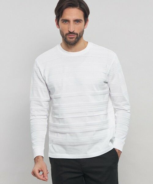 MACKINTOSH LONDON(MENS)/マッキントッシュ ロンドン メンズ リンクスボーダーロングスリーブTシャツ ホワイト L MACKINTOSH LONDON(MENS)/マッキントッシュ ロンドン メンズ リンクスボーダーロングスリーブTシャツ ホワイト L