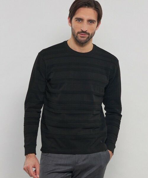 MACKINTOSH LONDON(MENS)/マッキントッシュ ロンドン メンズ リンクスボーダーロングスリーブTシャツ ブラック LL MACKINTOSH LONDON(MENS)/マッキントッシュ ロンドン メンズ リンクスボーダーロングスリーブTシャツ ブラック LL