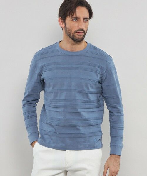 MACKINTOSH LONDON(MENS)/マッキントッシュ ロンドン メンズ リンクスボーダーロングスリーブTシャツ ブルー4 LL MACKINTOSH LONDON(MENS)/マッキントッシュ ロンドン メンズ リンクスボーダーロングスリーブTシャツ ブルー4 LL