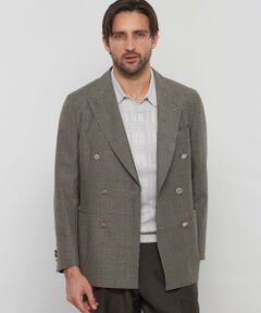 MACKINTOSH LONDON(MENS) / マッキントッシュ ロンドン 　メンズ ノーカラージャケット | 【DORMEUIL/ドーメル】【SUPER LITE TONIK】ダブルブレステッドグレンチェックブレザー