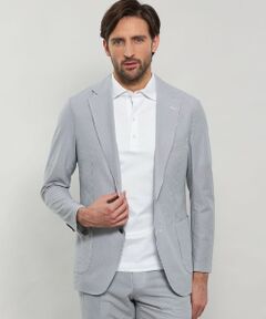 MACKINTOSH LONDON(MENS) / マッキントッシュ ロンドン 　メンズ ノーカラージャケット | 【LEON掲載】【BREASY JACKET】DOT AIR シアサッカーセットアップジャケット