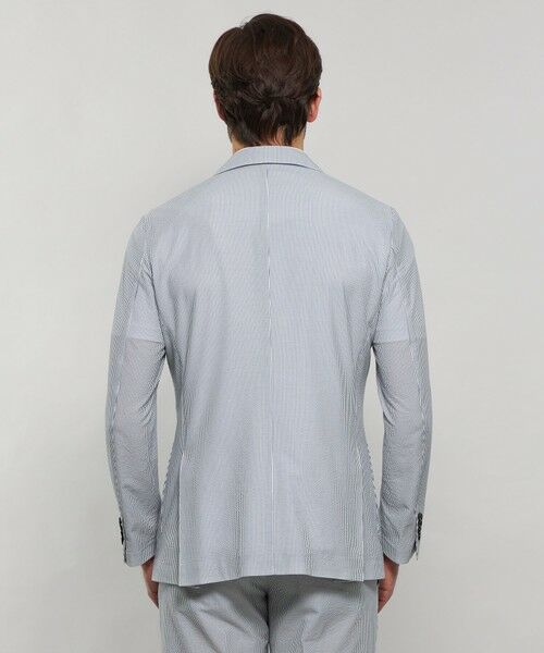 【極美品】マッキントッシュロンドン シアサッカー テーラードジャケット 白灰 L SEERSUCKER IN BREASY JACKET - FEATURE - MACKINTOSH LONDON