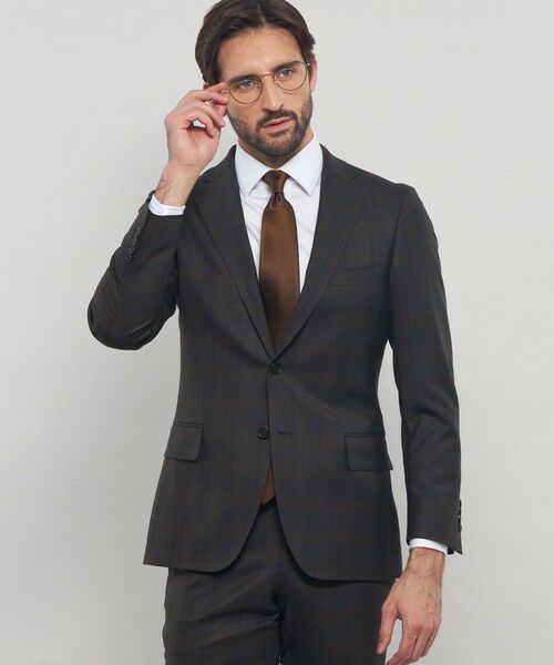 MACKINTOSH LONDON(MENS)/マッキントッシュ ロンドン メンズ 【NEW BRIDGE】Super110's コンビネーションチェックスーツ ブラウン8 42 MACKINTOSH LONDON(MENS)/マッキントッシュ ロンドン メンズ 【NEW BRIDGE】Super110's コンビネーションチェックスーツ ブラウン8 42