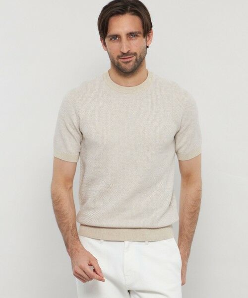 MACKINTOSH LONDON(MENS)/マッキントッシュ ロンドン メンズ 交編メランジコットンニットT ベージュ M MACKINTOSH LONDON(MENS)/マッキントッシュ ロンドン メンズ 交編メランジコットンニットT ベージュ M