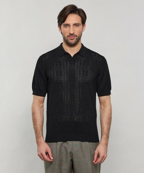 MACKINTOSH LONDON ニットポロ　LL ネイビー L】シアーアンドリューニットポロシャツ （ニット・セーター