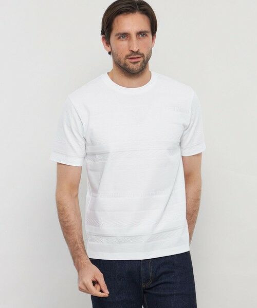 MACKINTOSH LONDON(MENS)/マッキントッシュ ロンドン メンズ リンクスボーダー半袖Tシャツ ホワイト L MACKINTOSH LONDON(MENS)/マッキントッシュ ロンドン メンズ リンクスボーダー半袖Tシャツ ホワイト L