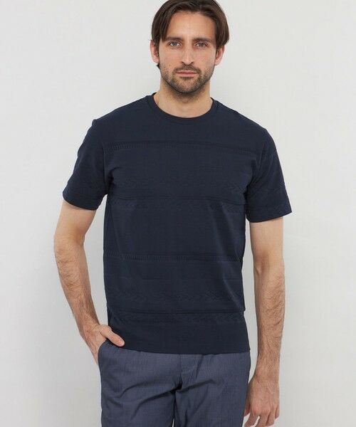 MACKINTOSH LONDON(MENS)/マッキントッシュ ロンドン メンズ リンクスボーダー半袖Tシャツ ダークネイビー L MACKINTOSH LONDON(MENS)/マッキントッシュ ロンドン メンズ リンクスボーダー半袖Tシャツ ダークネイビー L