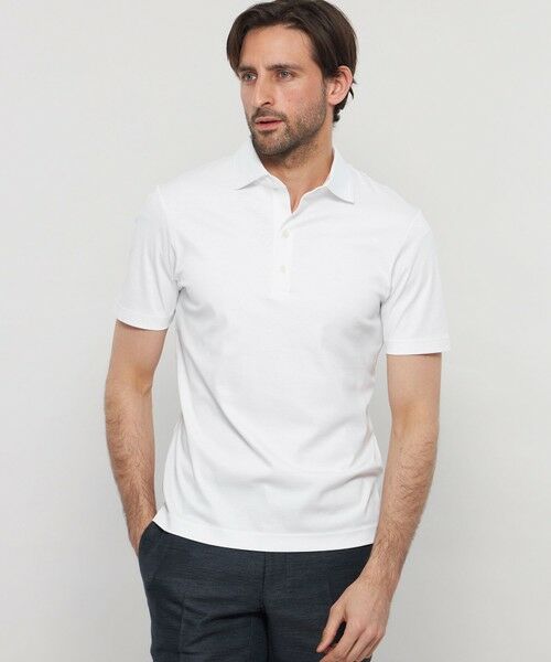MACKINTOSH LONDON(MENS)/マッキントッシュ ロンドン メンズ ハイスペックスムースドレスポロシャツ ホワイト M MACKINTOSH LONDON(MENS)/マッキントッシュ ロンドン メンズ ハイスペックスムースドレスポロシャツ ホワイト M
