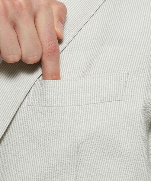 MACKINTOSH LONDON(MENS) / マッキントッシュ ロンドン 　メンズ ノーカラージャケット | 【WEB・一部店舗限定】【BREASY JACKET】ポリエステルサッカーセットアップジャケット | 詳細6