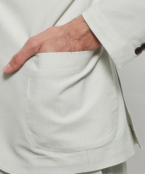 MACKINTOSH LONDON(MENS) / マッキントッシュ ロンドン 　メンズ ノーカラージャケット | 【WEB・一部店舗限定】【BREASY JACKET】ポリエステルサッカーセットアップジャケット | 詳細7