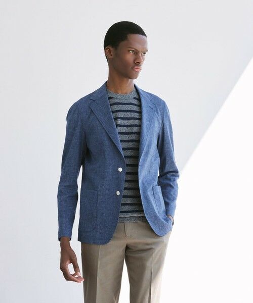 MACKINTOSH LONDON(MENS)/マッキントッシュ ロンドン メンズ SOLOTEX ストレッチリネンジャケット ブルー6 40 MACKINTOSH LONDON(MENS)/マッキントッシュ ロンドン メンズ SOLOTEX ストレッチリネンジャケット ブルー6 40