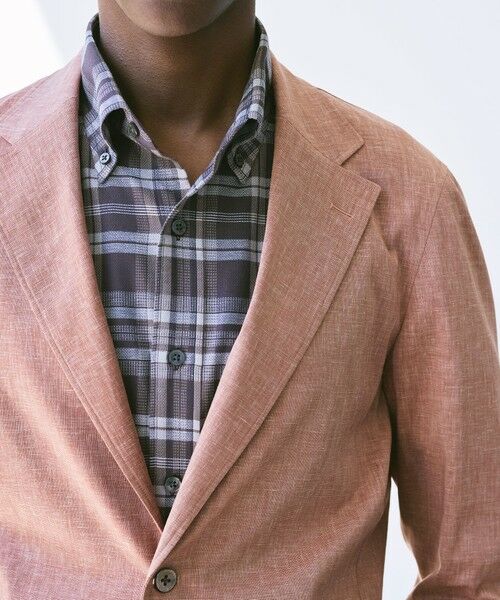 セール】 SOLOTEX ストレッチリネンジャケット （ノーカラー