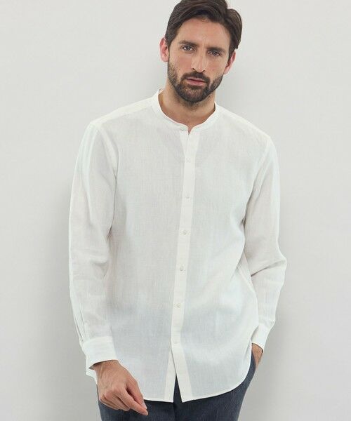MACKINTOSH LONDON(MENS)/マッキントッシュ ロンドン メンズ 【LEON掲載】ハイカウントリネンバンドカラーシャツ ホワイト M MACKINTOSH LONDON(MENS)/マッキントッシュ ロンドン メンズ 【LEON掲載】ハイカウントリネンバンドカラーシャツ ホワイト M