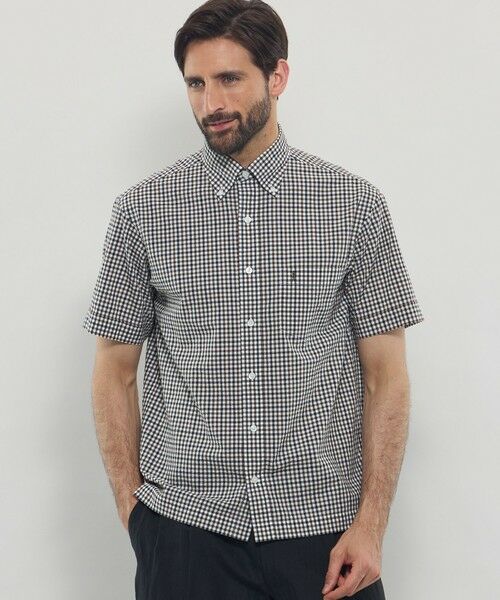 MACKINTOSH LONDON(MENS)/マッキントッシュ ロンドン メンズ シアサッカーギンガム 半袖ボタンダウンシャツ ブラウン4 LL MACKINTOSH LONDON(MENS)/マッキントッシュ ロンドン メンズ シアサッカーギンガム 半袖ボタンダウンシャツ ブラウン4 LL