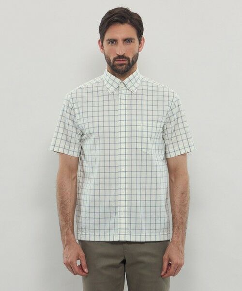 MACKINTOSH LONDON(MENS) / マッキントッシュ ロンドン 　メンズ シャツ・ブラウス | シアサッカーギンガム 半袖ボタンダウンシャツ | 詳細4