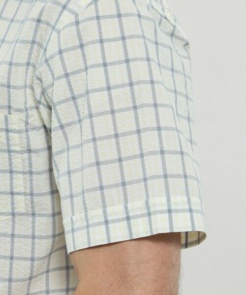 MACKINTOSH LONDON(MENS) / マッキントッシュ ロンドン 　メンズ シャツ・ブラウス | シアサッカーギンガム 半袖ボタンダウンシャツ | 詳細7