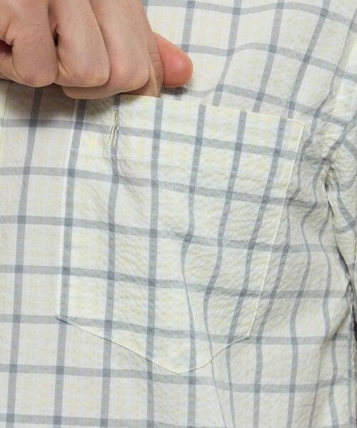 MACKINTOSH LONDON(MENS) / マッキントッシュ ロンドン 　メンズ シャツ・ブラウス | シアサッカーギンガム 半袖ボタンダウンシャツ | 詳細9