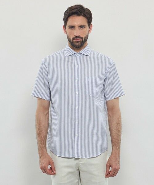 MACKINTOSH LONDON(MENS) / マッキントッシュ ロンドン メンズ シャツ・ブラウス | パナマサッカーストライプ 半袖ワイドカラーシャツ | 詳細3