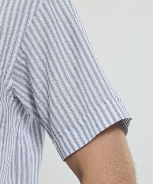 MACKINTOSH LONDON(MENS) / マッキントッシュ ロンドン メンズ シャツ・ブラウス | パナマサッカーストライプ 半袖ワイドカラーシャツ | 詳細6