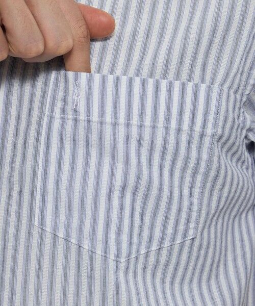 MACKINTOSH LONDON(MENS) / マッキントッシュ ロンドン メンズ シャツ・ブラウス | パナマサッカーストライプ 半袖ワイドカラーシャツ | 詳細7