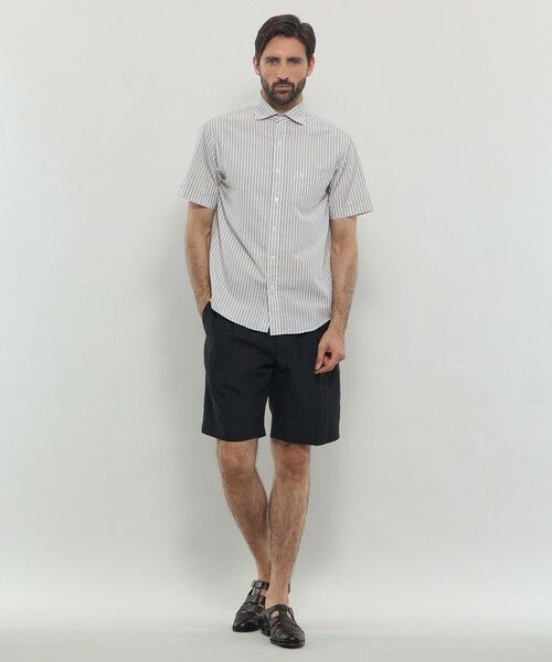 MACKINTOSH LONDON(MENS) / マッキントッシュ ロンドン メンズ シャツ・ブラウス | パナマサッカーストライプ 半袖ワイドカラーシャツ | 詳細1