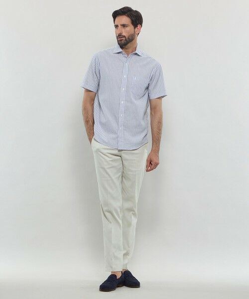 MACKINTOSH LONDON(MENS) / マッキントッシュ ロンドン メンズ シャツ・ブラウス | パナマサッカーストライプ 半袖ワイドカラーシャツ | 詳細2