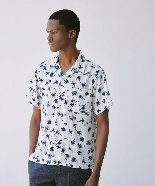 MACKINTOSH LONDON(MENS)/マッキントッシュ ロンドン メンズ 【LEON掲載】プラムツリープリント半袖オープンカラーシャツ オフホワイト L MACKINTOSH LONDON(MENS)/マッキントッシュ ロンドン メンズ 【LEON掲載】プラムツリープリント半袖オープンカラーシャツ オフホワイト L